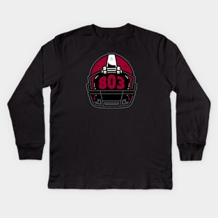 Retro Football Helmet 803 Area Code Columbia South Carolina Football Kids Long Sleeve T-Shirt